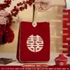 Bolsa de mano para boda, bolsa de regalo, recuerdos, sobres rojos especiales bordados en terciopelo para los novios, colección completa de artículos para bodas