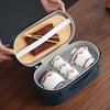 Cuenco Vintage Dunhuang Dehua de Jade Grasa de Oveja con Tapa Portátil Set de Té Kung Fu Nuevo Estilo Chino Camping Rápido Logotipo Personalizado