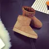 Botas Rasas 2026 5854 Botas de Neve para Mulheres, Tamanho Grande, Novo Estilo Outono e Inverno, Sola Rasteira, Acolchoada, Forrada com Lã, Sapatos de Algodão Quentes