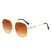 Nuevas Gafas de Sol de Moda con Montura Grande y Lentes Oceánicas con Patillas de Hebilla de Sillín, Gafas de Sol Metálicas para Comercio Transfronterizo Europeo y Americano