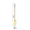 Cuchara de acero inoxidable, cuchara de café de diamante de cristal, cuchara para mezclar de mango largo, tenedor para fruta, cuchara de postre, tenedor para cóctel, cuchara para hielo