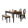 Mesa de comedor antigua de madera maciza, rectangular, estilo francés retro, de fresno, para el hogar, pequeña mesa de comedor americana, combinación de sillas de comedor