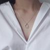 Collar minimalista con círculo geométrico, accesorios para mujer, cadena de clavícula corta y sencilla, plata de ley s925, moda japonesa y coreana, combina con todo para cumpleaños.