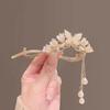 Lírio antigo do vale flor borla torção clipe Hanfu borboleta pérola hairpin de alta qualidade luz de luxo clipe de primavera atacado