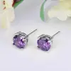 Pendientes de Cristal de Zirconia Blanca Redonda con Garras Cuatro, Explosiones Blancas K Blancas de Shein Transfronterizos para Mujer, 8 mm, Joyería de Oreja Simple de Moda Versátil