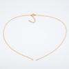 Collar semiacabado de acero inoxidable dorado con cadena de acero de titanio descubierta, colgante de doble anillo hecho a mano, cadena cruzada, cadena de clavícula en forma de O