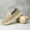 Zapatos de Lona Transpirables Nuevos, Mocasines de Moda para Hombre Primavera y Verano, Zapatos Slip-On Casuales para Hombre Estilo Old Beijing, Zapatos Casuales de Suela Gruesa