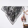 Pañuelo de seda vintage estilo coreano, versátil y elegante, pañuelo cuadrado estampado de seda sintética, chal, corbata de cuello, pañuelo cuadrado pequeño, pañuelo para la cabeza, bufanda para mujer
