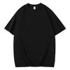 220g Camiseta de Verano para Hombre de Color Puro Cuello Redondo Transpirable Lona Manga Corta Camisa Cultural Holgada Media Manga Estampado de Logotipo