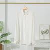 2026 Verano Nuevo Estilo Camisa de Seda de Morera Cardigan de Manga Larga para Mujer Blanco Ropa de Trabajo Elegante Top de Cuello Cuadrado