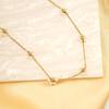 Collar de Acero Inoxidable Transfronterizo con Cuentas de Cristal y Cristal Dulce Turquesa Piedra Natural Personalizado Cadena Clavicular de Alta Gama