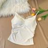 Camisola Nueva de Encaje 2025 con Copas Integradas Fijas, Ropa Interior Estilo Puro Deseo, Cuello en V, Entallada en la Cintura, Adelgazante, Top Versátil