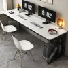 Escritorio de oficina de escritorio escritorio de estudio para estudiantes escritorio de computadora para e-sports de esquina redondeada escritorio doble extendido para computadora uso doméstico