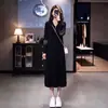 Otoño 2026 Nueva Moda Elegante Adelgazante Vestido Casual Negro Estilo Europeo de Gama Alta Vestido de Manga Larga Ropa para Mujer