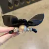 2026 Nuevo Accesorio para el Cabello Pinza de Garra Pequeña con Lazo de Doble Cara con Brillantes Pedrería y Perlas, Pinza para Medio Peinado, Pinza para el Cabello Versátil de Moda