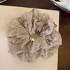 Scrunchie de Cetim com Bolinhas Estilo Coreano para Mulheres, Prendedor de Cabelo Grande de Camada Dupla Estilo Preguiçoso de Alta Qualidade, Acessório de Cabelo