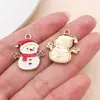 Colgantes de aleación navideños con goteo de aceite hombre de jengibre muñeco de nieve Papá Noel campana adornos de regalo accesorios para joyería DIY