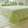 Sábana de Algodón Lavado de Color Sólido Pieza Única Estilo Minimalista Dormitorio de Estudiante Se Puede Dormir Desnudo Sábana para Cama de Niño Individual Ropa de Cama