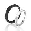 Anillo de pareja de Diamante Blanco y Negro plata lisa pareja de amor a distancia anillo liso blanco y negro pareja de estudiantes Anillo Joyería Venta al por mayor
