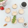 Venta al por mayor de fábrica plato con sabor a gato japonés madera de haya plato de salsa de dibujos animados plato pequeño de madera creativo artículos de tocador para el hogar