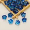 Cuentas de vidrio de pentagrama de meteorito, cuentas sueltas con agujeros horizontales, cuentas de estrella, accesorios para abalorios de pulseras y collares hechos a mano para DIY