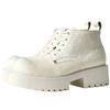 Botas Martin de piel de caballo blanco con personalidad capilar para hombre, botas cortas Derby británicas de cabeza grande con suela gruesa aumentada de 6 cm.