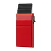Tarjetero para Hombre Listo para Usar con Protección Rfid, Estuche para Tarjetas de Aleación de Aluminio con Mecanismo de Empuje Lateral y Refuerzo de Tornillo