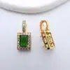 Colgante de Cobre Chapado en Oro con Circonita Microincrustada Cierre Universal Colgante de Collar de Perlas Accesorios para Joyería Hechos a Mano DIY
