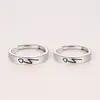 Anillos de Pareja para Hombres y Mujeres, Grabado Personalizado, Estilo Estudiante, Diseño Simple Coreano y Japonés, Anillos de Moda, Regalo para Novia, Estilo de Pareja