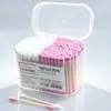 Hisopo de algodón para maquillaje de color de doble cabeza Hisopo de algodón desechable para el hogar 200 Cabezal espiral puntiagudo Desmaquillador Palito de papel Hisopo de algodón
