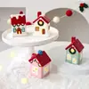 Casa Pequena de Cerâmica Colorida de Natal Transfronteiriça Decoração Criativa Europeia e Americana para Feriados Cena de Mesa Ornamento de Atmosfera