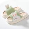 Pantuflas de Lino Personalizadas para las Cuatro Estaciones para Pareja Primavera y Otoño para Dama Conejo de Dibujos Animados Algodón Lino Venta al por Mayor de Fábrica