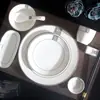 Juego de Vajilla con Borde Dorado, Vajilla de Hotel, Platos, Vajilla de Restaurante Específica de Hotel, Juego de Mesa Específico de Hotel, Clavado