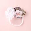 Venta caliente de comercio exterior, accesorios para el cabello para niños europeos y americanos, banda para el cabello con combinación de perlas y flores para bebés, diadema elástica de nailon para bebés, venta al por mayor