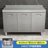 Armário de cozinha totalmente em aço inoxidável, fogão integrado simples e armário de armazenamento para uso doméstico