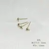 Brincos de Agulha de Prata 925 com Furo Horizontal Banhados a Ouro 14K Bolas Redondas Pequenas Estilo Básico Versátil Materiais e Acessórios para Brincos DIY