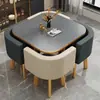 Mesa Redonda y Sillas Redondas Pequeñas Modernas Populares para Recepción, Negociación, Cafetería de Té con Leche, Oficina de Ventas, Hogar