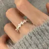 Anillo Abierto con Lazo Estilo Coreano Nuevo para Mujer Anillo de Dedo Simple para Combinar Anillo de Alto Grado Estilo Frío Ins