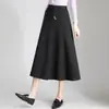 Falda Nueva de Cintura Alta Corte A para Mujer Otoño/Invierno 2026, con Caída y Elegante, Versátil, Adelgazante, de Longitud Media, de Moda