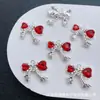Pingente de Coração de Zircônia com Laço de Corda de Cânhamo Acessórios de Joias para Brincos Pulseira Colar DIY