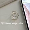 Estilo Coreano 2024 Estilo Ins Diseño Joyería de Plata Plata de Ley 925 Anillo Doble Gota de Agua Hueco Sentido de Alta Gama Nicho para Mujer