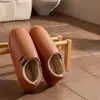 Bolsa Impermeable y Zapatos de Algodón para Casa 2026 Otoño/Invierno Nuevo Estilo Interior Con Felpa Caliente Gruesos Pantuflas de Piso Hombre