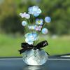 Nuevos adornos de coche de flores de simulación de cristal con adornos de decoración de coche selección creativa para maceta adornos de coche al por mayor