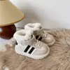 23 Botas de Nieve para Niños Botas de Invierno Integradas con Piel para Niños con Felpa Engrosada Zapatos Grandes de Algodón para Bebés y Niños Pequeños Mocasines para Niñas
