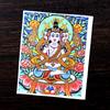 Pintura thangka dourada pintada à mão cinco ye Huang Cai mãe verde grande céu preto benmingfo thangka pintura núcleo tela especial