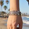 Pulsera de Forma Geométrica Hueca Incrustada con Cierre de Circonita Acero Inoxidable Chapado al Vacío PVD Moda Simple Pulsera para Mujer