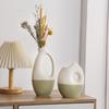 Vaso Cerâmico Pintado à Mão Morandi Minimalista Wabi-Sabi para Uso Comercial Transfronteiriço, Pousada, Decoração Suave de Showroom, Exibição de Arranjo de Flores Secas