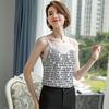 Nuevos tirantes usan chaleco pequeño mujer Verano encaje cuello en V letras tirantes camisa base holgada una generación de pelo