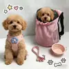 Correa para Perro para Uso en Exteriores, Transportador Transpirable para Perros, Comedero Plegable, Set de Viaje para Perros Pequeños como Teddy