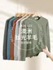 Suéter de una pieza de terciopelo simple con cuello redondo para hombre, otoño e invierno, forro polar, engrosado, cálido, camiseta interior de punto de modal para hombre